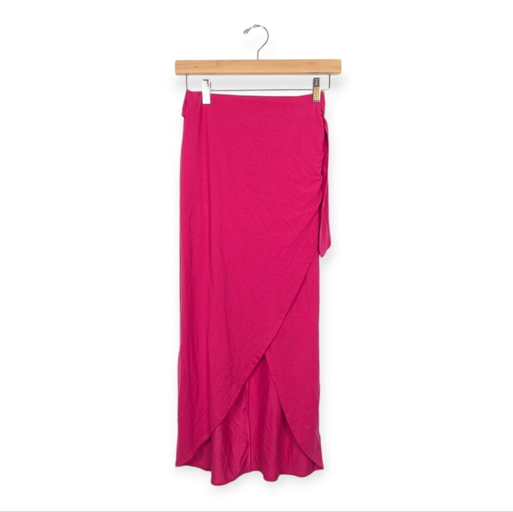Reformation Hot Link Rika Knit Midi Wrap High Slit High Waisted Skirt Size S